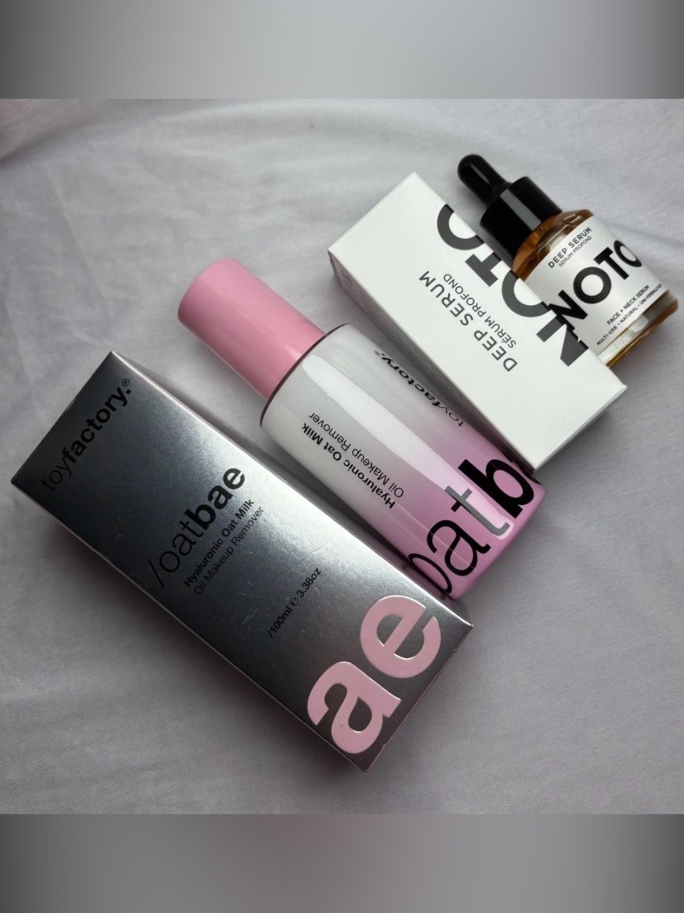 Skincare Bundle Both Full Size Toyfactory Oat milk Makeup Remover & NOTO Serum